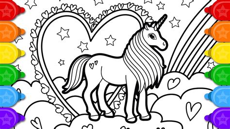 glitter unicorn coloring  drawing  kids   draw  glitter