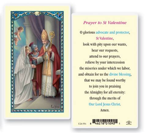 st valentine day laminated prayer cards  pack