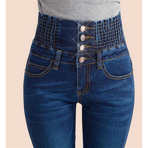 2020 jeans print fashion women elastic high waist skinny stretch jean