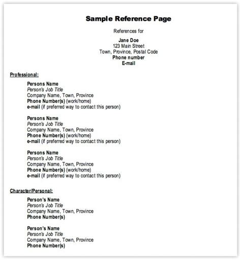 resume references format task list templates