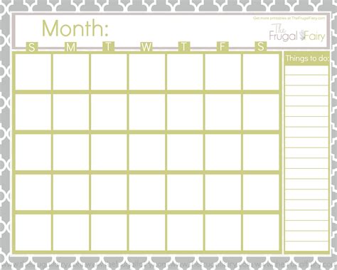 blank calendars printable  printable calendar monthly