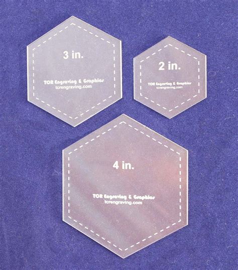 hexagon templates    clear  quilting templates