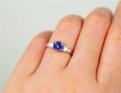 unique tanzanite engagement ring set women tanzanite wedding etsy