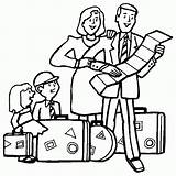Family Traveling Vacation Coloring Pages Summer Kids Printable Activity sketch template