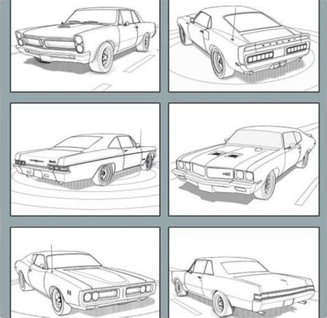 adults coloring book american muscle cars design stress therapy fun