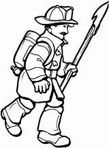 Coloring Firefighter Pages Fireman Getdrawings sketch template