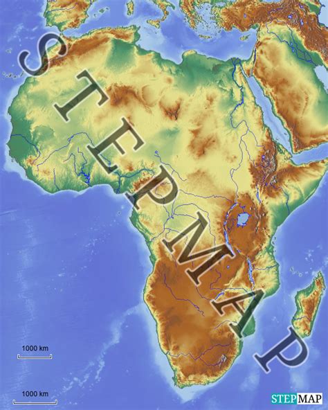 stepmap topographie landkarte fuer afrika