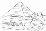 Coloring Giza Sphinx Great Pyramid Drawing Pages Printable Egypt Supercoloring Sketch Ancient Colorings Pencil sketch template