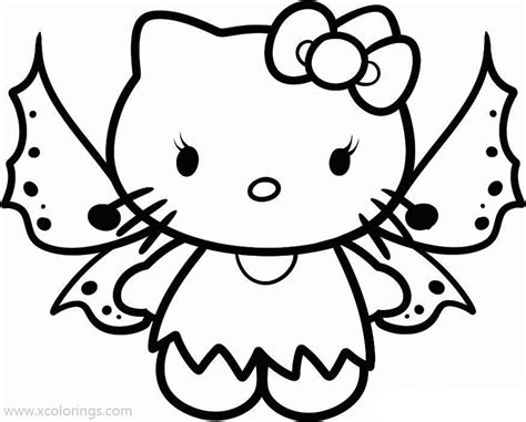 kitty halloween coloring pages butterfly xcoloringscom