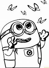 Minion Coloring Pages Bob Minions Butterfly Catch Cute Wecoloringpage Color Milk Got Drawing Colouring Printable Print Sheets Clipart Kevin Clipartmag sketch template