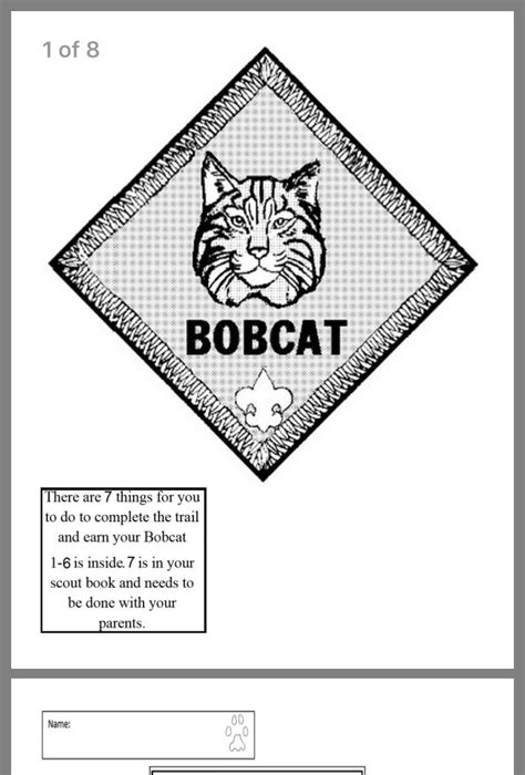 cub scout bobcat printables printable templates