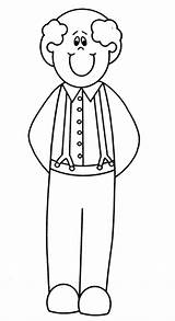 Grandfather Coloring Pages Smiling Color Popular sketch template