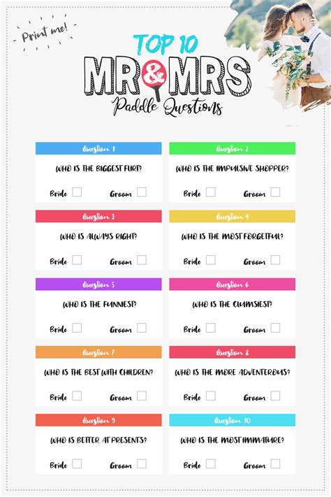 Mr And Mrs Paddle Questions Game Best 100 Paddle Questions