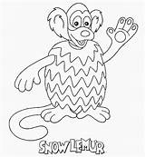 Coloring Lemur Pages Snow Kids Characters Animals sketch template