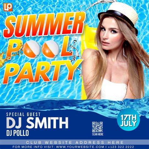 Summer Pool Party Template Postermywall