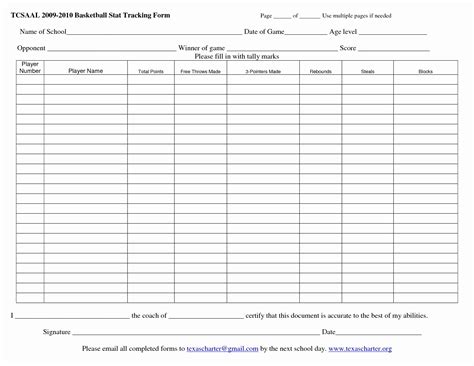 basketball stats spreadsheet  printable basketball stat sheet