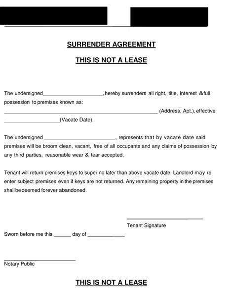 tenantnet forum view topic surrender agreement
