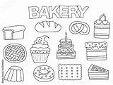 Bakery Coloring Monochrome Pic sketch template