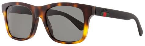 gucci rectangular sunglasses gg0008s 006 havana black rubber effect