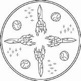 Weltraum Planeten Mandalas Astronauten Weltall Designlooter Rakete sketch template