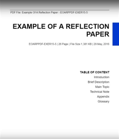 cover page  reflection paper