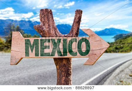 mexico wooden sign image photo  trial bigstock