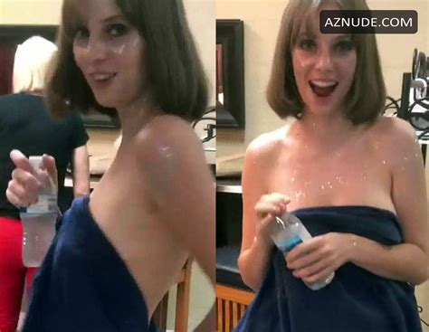 Maya Hawke Showing Off Her Naked Body Cowered With A Blue Towel While