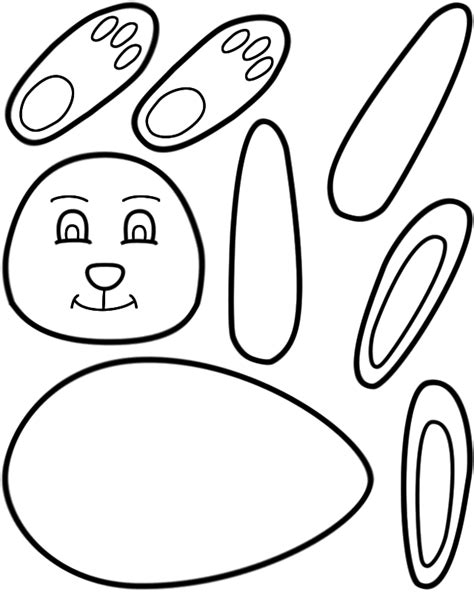easter bunny ears coloring pages   print