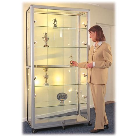 wide mobile glass showcase  sliding doors