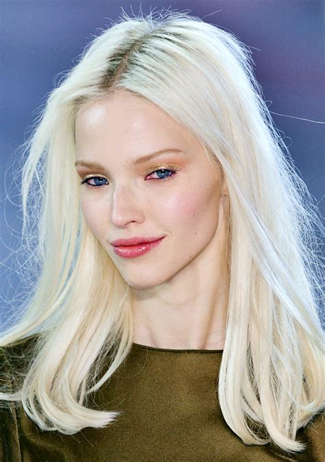Sacha Luss For Hand Fall 2014 Paris Fashion Week Platinum Blonde Hair