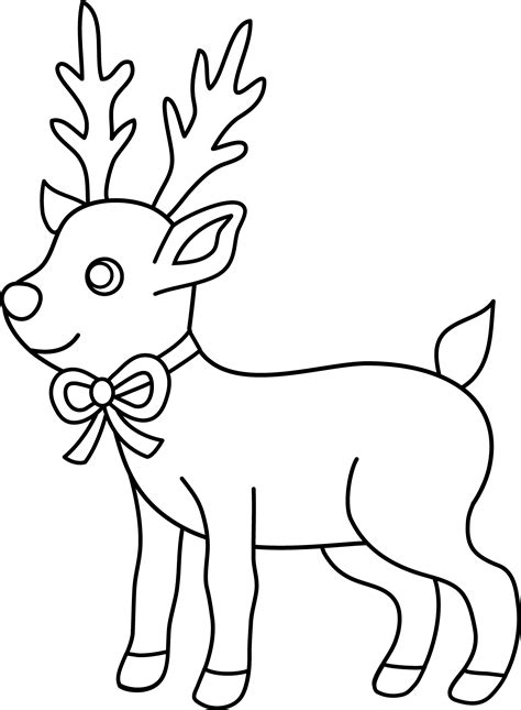 christmas reindeer coloring page  clip art