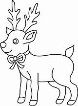 Reindeer Coloring Christmas Clip Kids Cute Sweetclipart sketch template