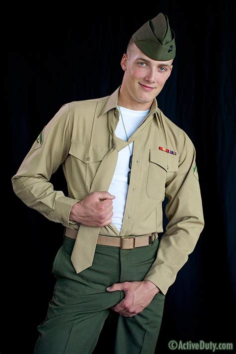 hung muscle marine jerking his amateur big cock in uniform gay military fuck