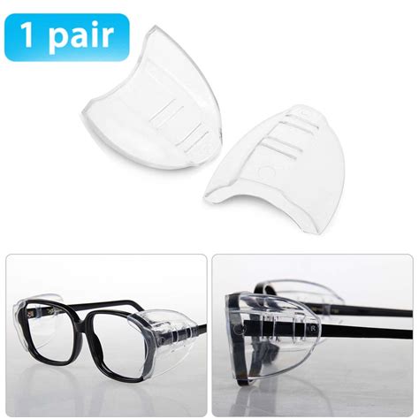 one pair slip on clear side shields for safety glasses safety glasses