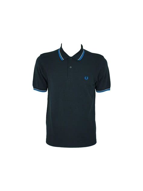 Fred Perry Slim Fit Twin Tipped Polo In Black Shop Fred