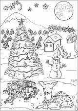 Babbo Adulti Natalizio Paesaggio Navidad Colorear Justcolor Difficili sketch template
