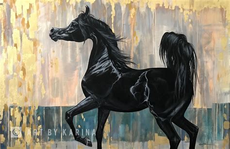 original arabian horse art oil painting   karina peacemaker art