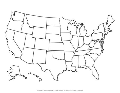 usa map coloring page planerium