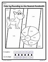 Color 5th Grade Number Decimals Rounding Summer Review Preview sketch template