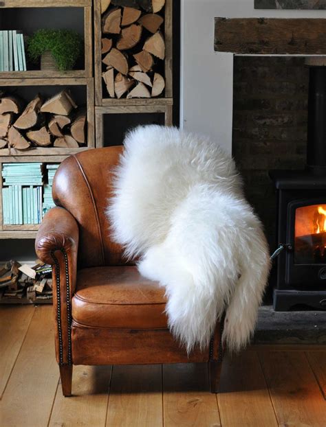 large long coat icelandic sheepskin throw rug white home