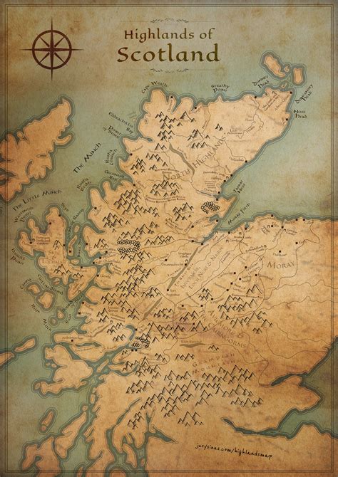 tolkienesque  scottish highlands map fantasy edition jurys inn