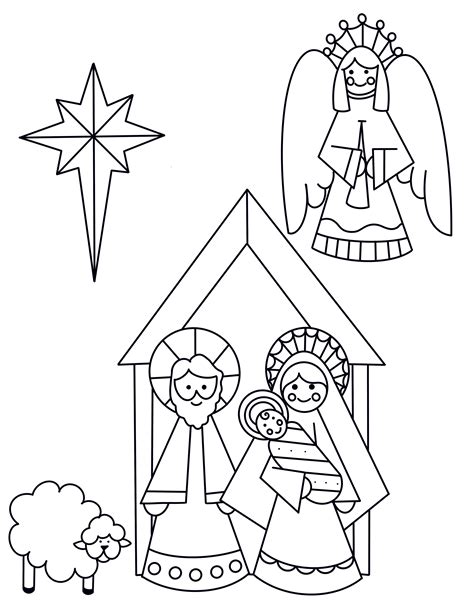 printable nativity coloring page
