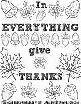 Coloring Thanksgiving Pages Thanks Give Color Printables Printable Bible Kids Turkey Verse Fall Everything Sweeter Print Am Adult Papers Templates sketch template