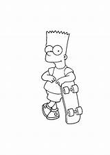 Skateboard Bart Simpsons Kleurplaat Kleurplaten sketch template