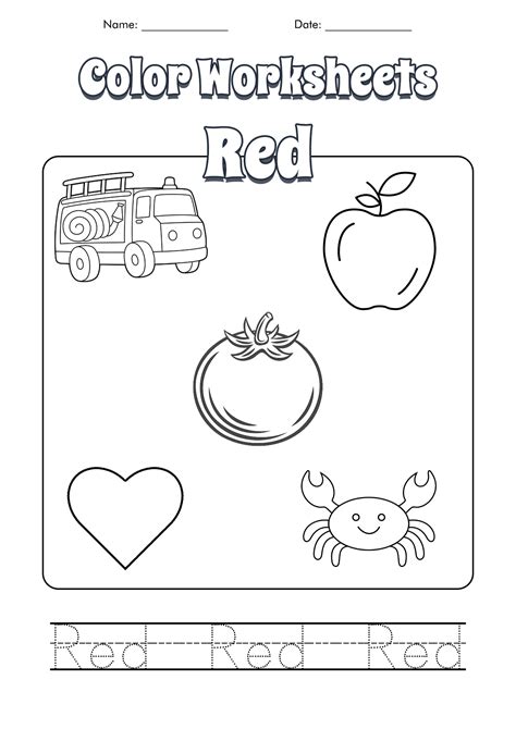 images  red color worksheets printable color red worksheets