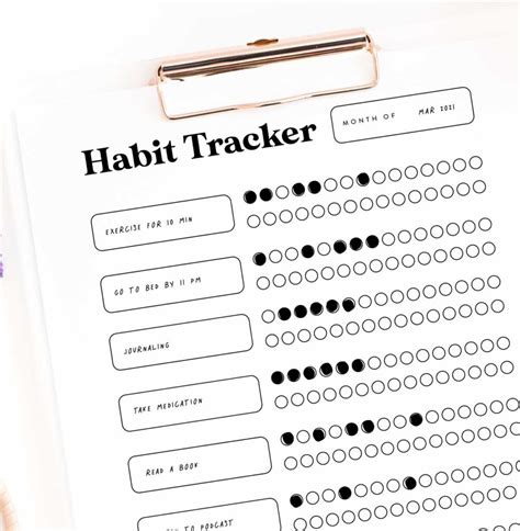 printable habit tracker    reach  goals