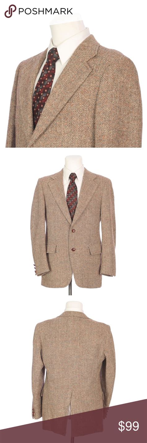 vtg harris tweed scottish wool brown sport coat brown sport coat