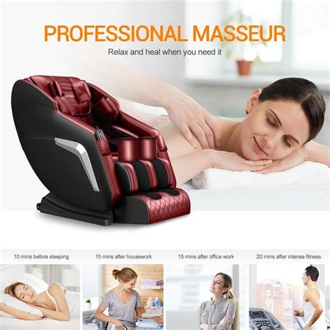 Homasa Red Full Body Massage Chair Zero Gravity Recliner Buy Massage