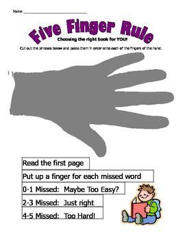 finger rule worksheet choosing   book