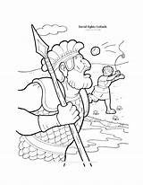 Coloring David Bible Pages Goliath Fights Kids Stories Popular sketch template